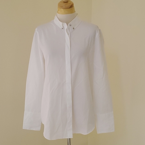 J. Crew Tops - NWT! J. CREW Size 12 pique’ collared white shirt